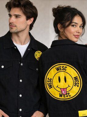 Conspiracy by WEZC Men's or Women's Heavy Jean Jacket ( Men's large , Women's XL